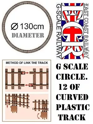 G SCALE RAILWAY RAIL 45mm GAUGE CIRCLE OF TRACK ROLLING STOCK COACH TRAIN SET • £21.95