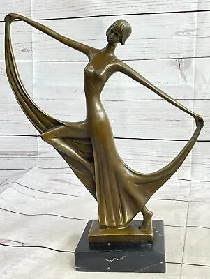 Milo BRONZE NUDE WOMAN FIGURE ABSTRACT MODERN ART MARBLE BASE HOT CAST DEAL • $154.50