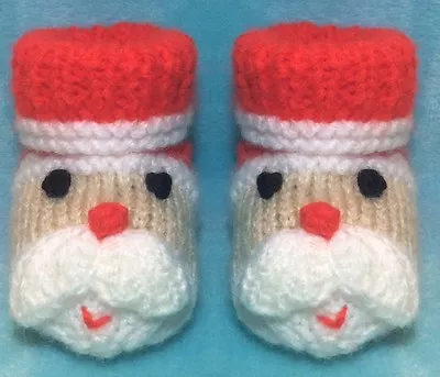 KNITTING PATTERN - Father Christmas / Santa Booties To Fit 3 - 6 Month Old Baby • £3.25