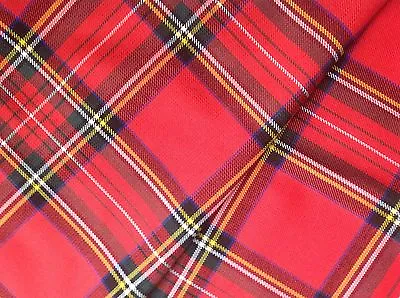 £2.30 • Buy TARTAN WASHABLE POLY VISCOSE FABRIC 11oz MED WEIGHT-LARGE SELECTION-SAMPLE 6 X4 