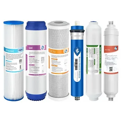 3/4/5/6 Stage 36/50/75/100/150 GPD Reverse Osmosis Water Filter Replacement Set • $24.99