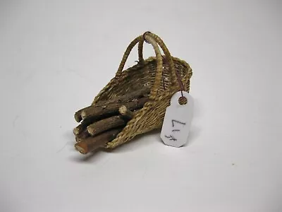 Dollhouse Miniature Artist Basket With Wood  #17 • $23.99