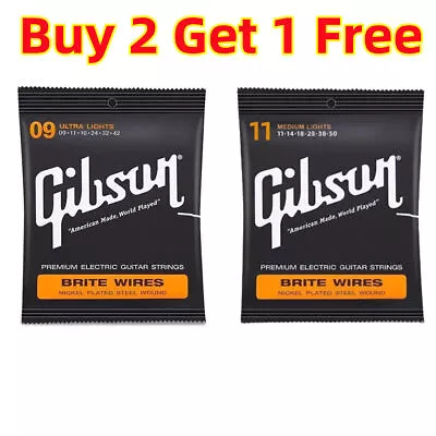 Gibson Brite Wires Nickel Plated Steel Wound Electric Guitar Strings 9-42/10-46 • $12.99