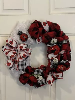 Everyday Deco Mesh Farmhouse Ladybug Wreath • $25