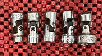 Mac Tools 5Pc Set MU 1/4” Drive SAE Swivel Universal Socket Set Of 5 Made In USA • $59.99