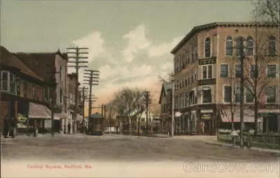 SanfordME Central Square York County Maine G.W. Morris Antique Postcard Vintage • $9.99