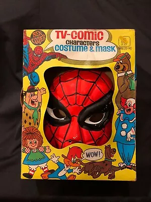SPIDERMAN Ben Cooper Vintage 1972 TV Comic 823 Halloween MASK ONLY With Box • $25