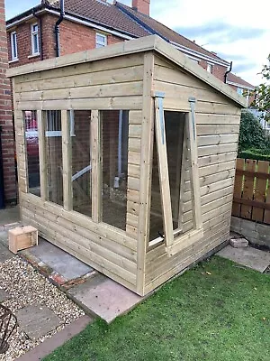 Garden Potting Shed Super Heavy Duty Tanalised 8x6 Pent 19mm T&g. 3x2 • £1110