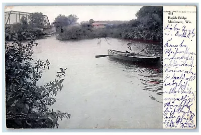 1906 Boating At Rapids Bridge Manitowoc Wisconsin WI Antique Posted Postcard • $14.98