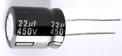 22uF 450V PANASONIC (JAPAN) EE 105℃  16 X 20mm QUALITY CAPACITOR - Ref:339 • £1.65