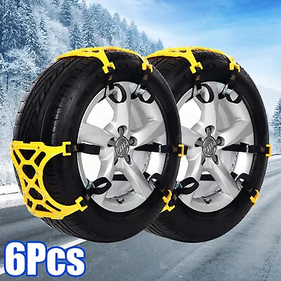 6Pcs Wheel Tire Snow Chains For Car Truck Anti-skid Emergency Winter Universal • $35.87