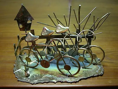 $5 • Buy Three Bicycles Next To A Fence, Bird House, & Tree Sculpture Made In Hong Kong