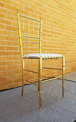 Italian BRASS Chiavari Chair-FAUX BAMBOO-Hollywood Regency-MCM-Bedroom/Vanity • $399.99