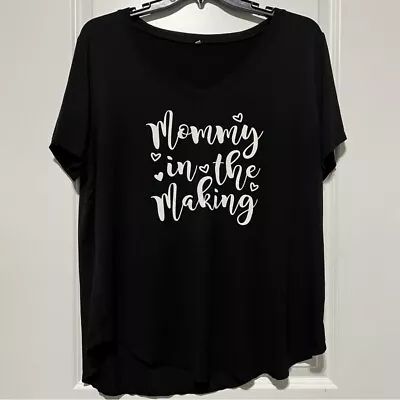  Mommy In The Making  Graphic Maternity Short Sleeve Tee Black/Silver • $5.99