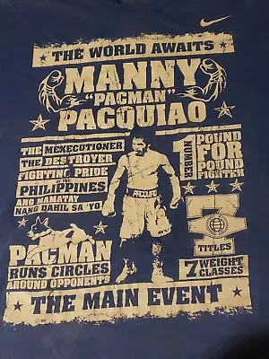 $9.99 • Buy Manny Pacquiao Shirt Adult 2XL Blue Nike PacMan 