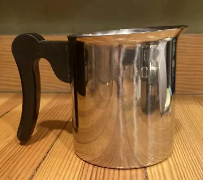 Milk Frothing Pitcher 16 Oz. Stainless Steel Black Cool Handle Cappuccino Latte • $13.99