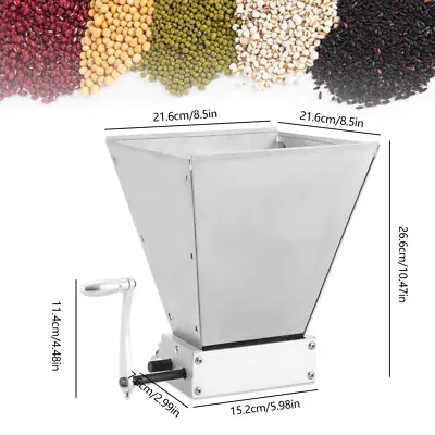 4L Manual Grain Mill Barley Grinder Malt Crusher Grain Mill Homebrew Hopper Barn • $43.01