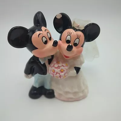 Vintage Mickey And Minnie Wedding Bride & Groom Ceramic Disney Japan • $11.99