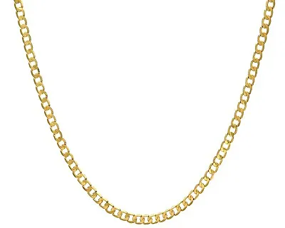 9ct Yellow Gold CURB Chain Necklace - 3mm - 16 18 20 22 24 Inch • £184.95