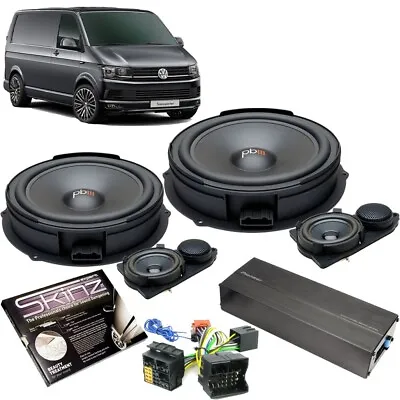 8  3-Way Component Speaker Upgrade Amplified For VW Transporter T5 T5.1 • £449.95