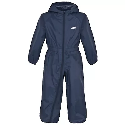 Trespass Kids Baby Puddle Rain Suit Navy Blue 12-18 Waterproof • £10