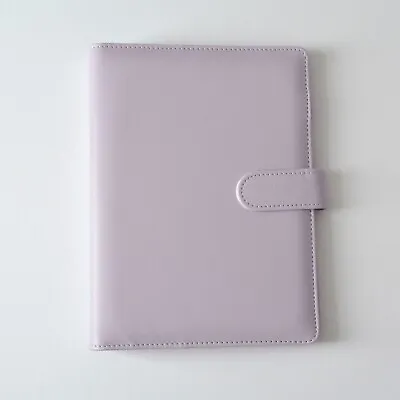£1.99 • Buy A5 Lilac PU Leather Ring Binder Refillable 6 Round Book File Folder Pastel