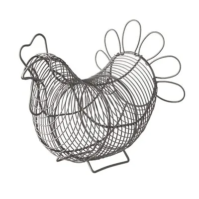 Eddingtons Chicken Shaped Kitchen Egg Store Holder Basket Grey Holds 12 Eggs • £12.95