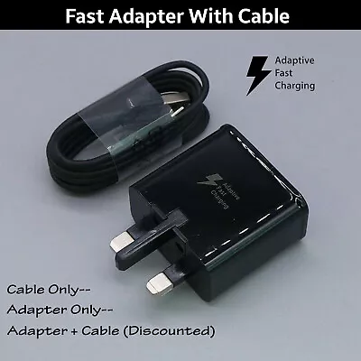 Fast USB Charger Adapter Plug & 2M Charging Cable For Samsung Galaxy Phones Lot • £3.45