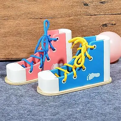 Montessori How To Tie My Shoe Learning Tool Shoe Tying Board Practice Tying • £9.01