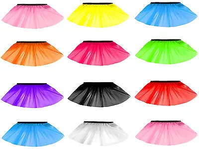 £3.99 • Buy Children Kids Tutu Neon 3 Layers Of Net UV Flo Girl Skirt Hen Fancy Dress Party