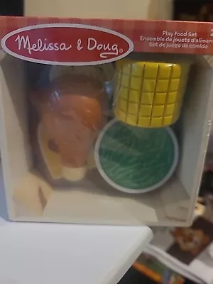 Melissa And Doug Play Wooden Food Dinner Picnic Box 5Pc Set • $15