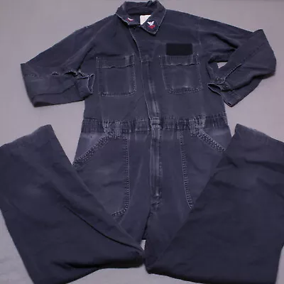 US NAVY Coveralls Mens 44 Blue Flame Resistanr Utilitiy FR Jumpsuit US Work • $28.49