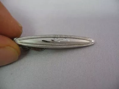 Vintage Tie Clip Tie Clasp: Silver Tone Oval Design ~ Obvious Wear ~ • $7.19