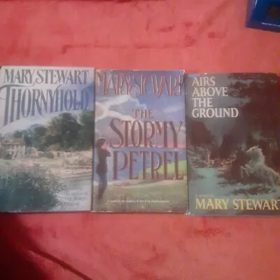 3 Hardcover Mary Stewart Romance Book LotTHORNYHOLD STORMY PETREL AIRS ABOVE • $15