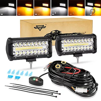 AUXBEAM 7  LED Work Light Bar Bumper Driving Fog Lamps Pods For Can-am Polaris • $59.99