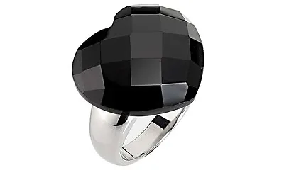 Morellato Black & White Cu010 010 Heart Shape Black Crystal Ring Size 10 • $29