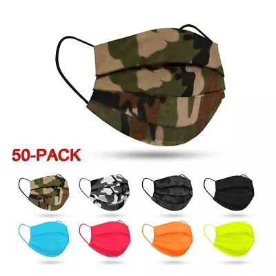 50 PCS Protective Disposable 4-Ply Bright Color FACE MASK Mouth Cover - 8 Colors • $5.99