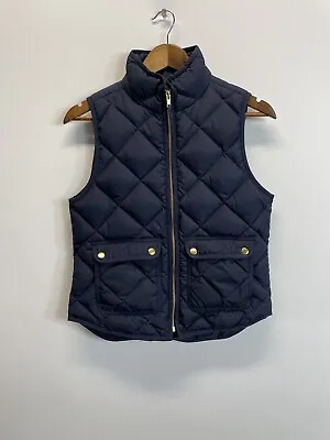 J. Crew Women's Size Petite Small Puffer Jacket Vest Blue • $28.11