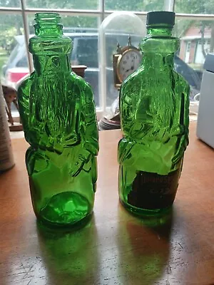 2 Vintage Poland Spring Gin Figural Moses Bottles W Label & Stamp Lewiston Maine • $10