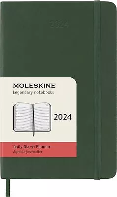 Moleskine Daily Agenda 12 Months 2024 Agenda 2024 Size Pocket 9x14 Soft Cover • $23.41