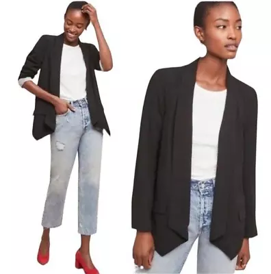 Cartonnier Size Medium Black Open Front Blazer Cornerstone Anthropologie • $39