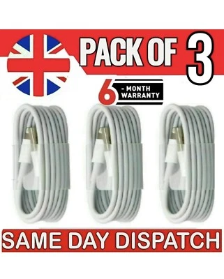 Fast Charger Sync USB Cable For Apple IPhone 6 7 8 X XS 11 12 13 Pro IPad X 3 • £2.99