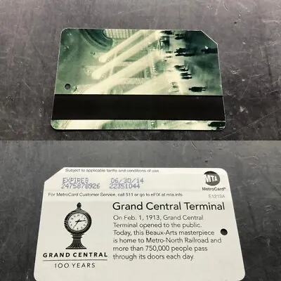 NEW YORK CITY MTA EXPIRED 2014 Subway METRO CARD  GRAND CENTRAL TERMINAL  USED • $24.99
