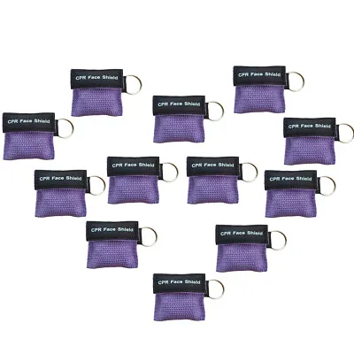 500pcs First Aid CPR Life Key CPR Key-ring Mouth To Mouth CPR Face Shield Purple • £233.12