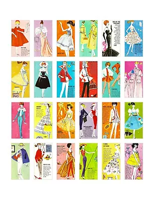 Set Of 24 Vintage Retro Mid-Century Barbie #2 Quilt Cotton FABRIC Panels • $14.80