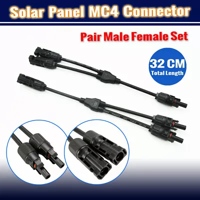 1 Pair Mc-4 Plug Solar Panel Inline Cable Y-branch Pv Adaptor Connector Wiring • $12.95