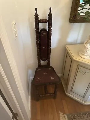 Vintage 1900's High-Back Wooden Prayer Chair • $100