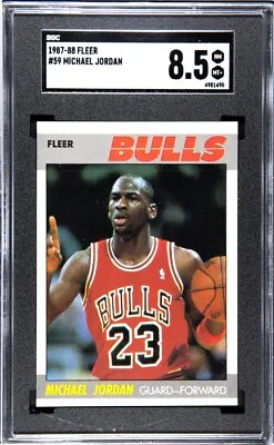 1987 Fleer Michael Jordan #59 SGC 8.5 NM-MT+ Tough Grade Chicago Bulls MVP • $600