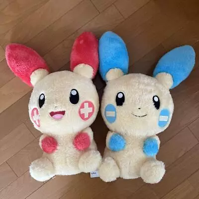 Pokemon Plusle & Minun Big Plush Toy Doll Set Mofugutto Warm And Healed Fluffy • $57