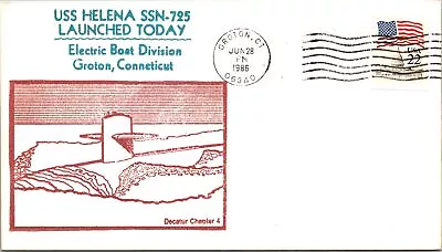 1986 - USS Helena SSN 725 Launched - Groton Ct - F34319 • $3.99